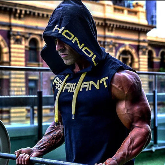 Men's Sleeveless Gym Hoodie